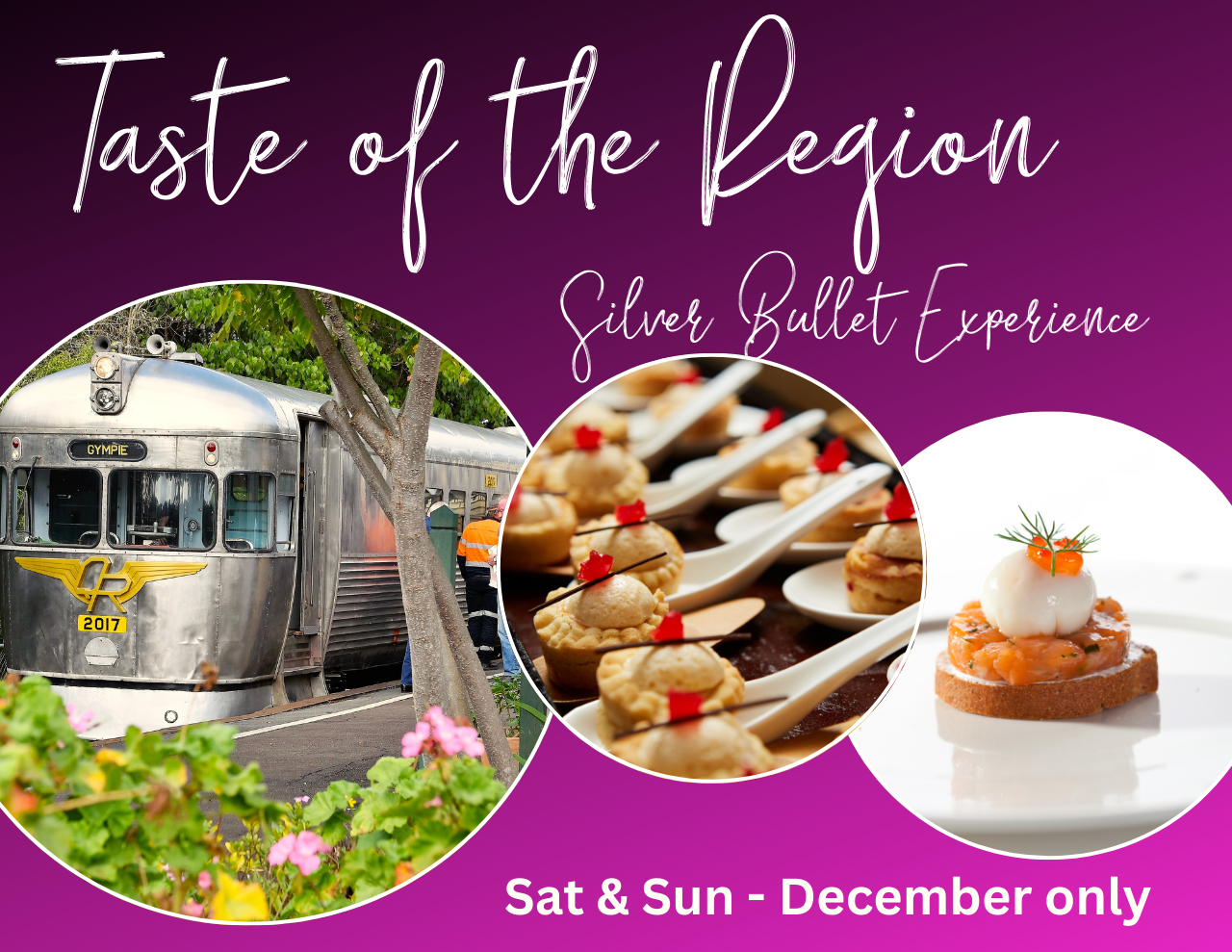 Silver Bullet Taste of The Region - Departs Saturday & Sunday's in December Gympie to Amamoor (Return)