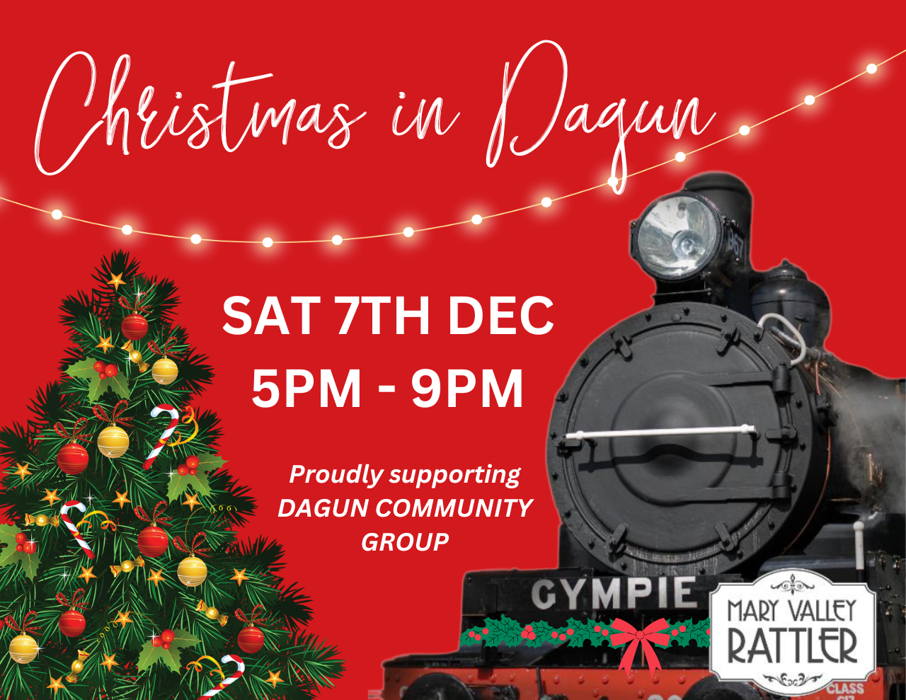 Christmas Twilight Train - Departs Saturday 7th December - Christmas in Dagun - Gympie to Dagun (Return)