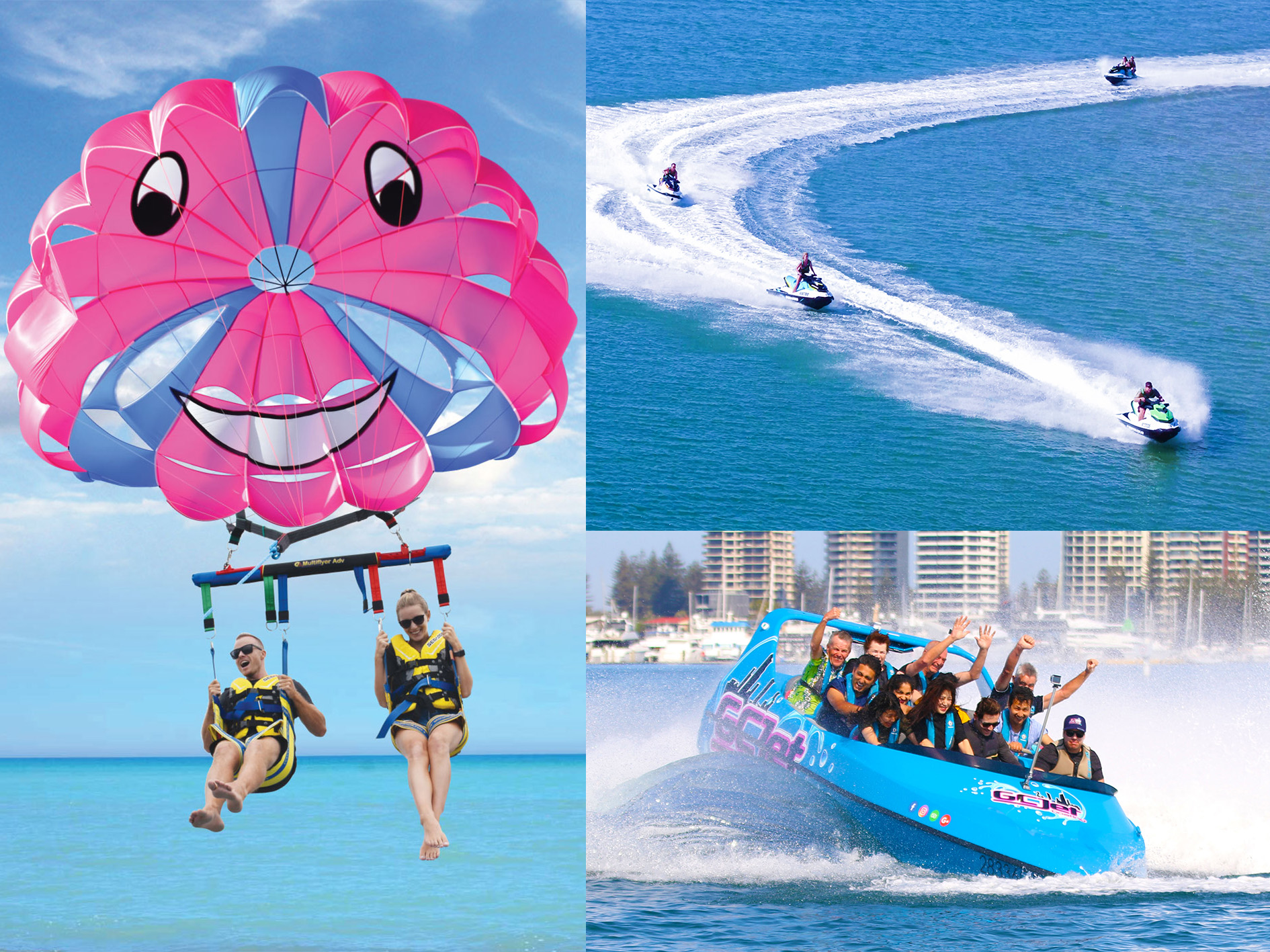 Jet boat, Parasailing plus Jet Ski Safari 1.5 hour - 2 Adults