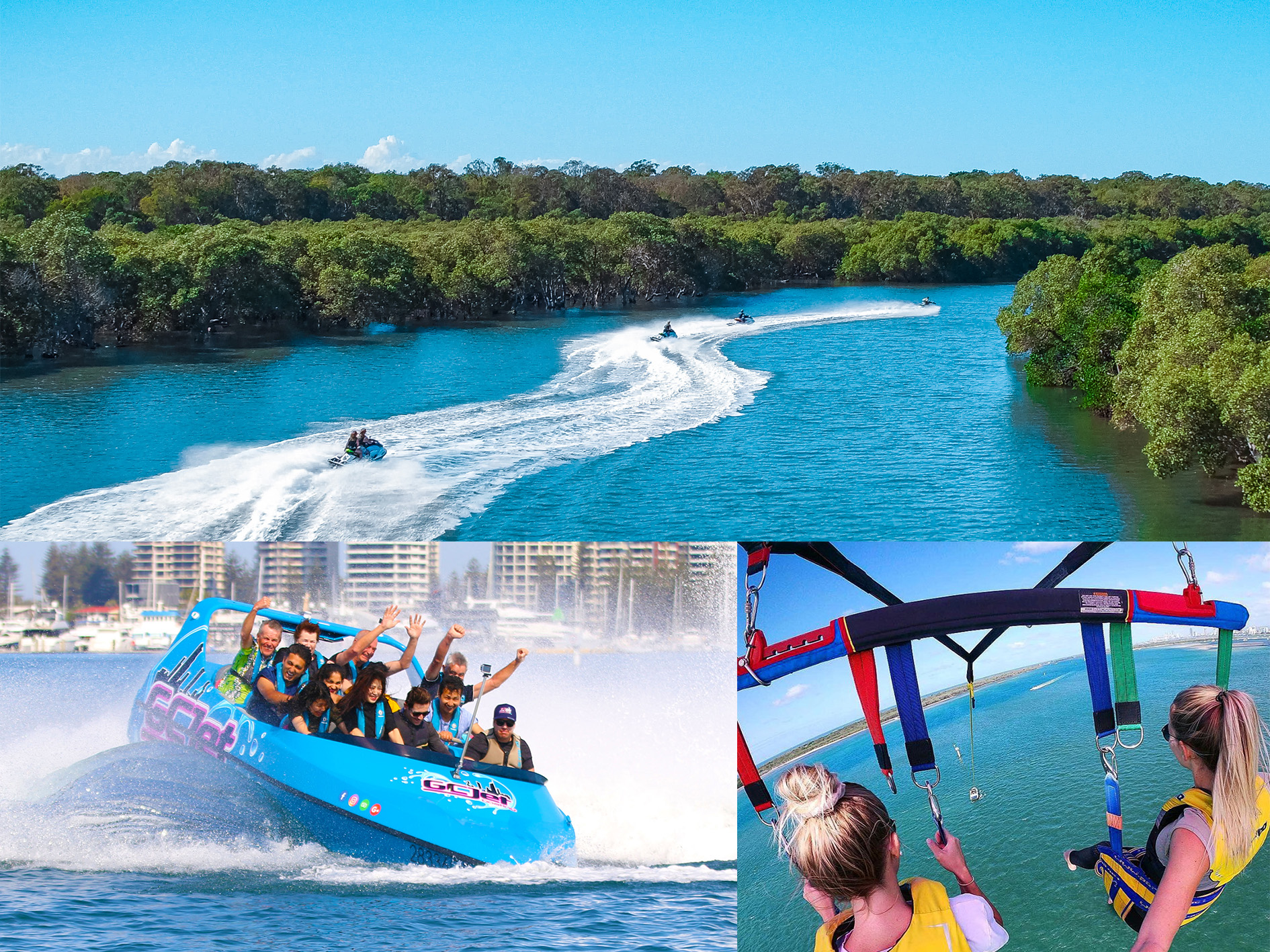 Jet boat, Parasailing plus Jet Ski Safari 1 hour - 2 Adults