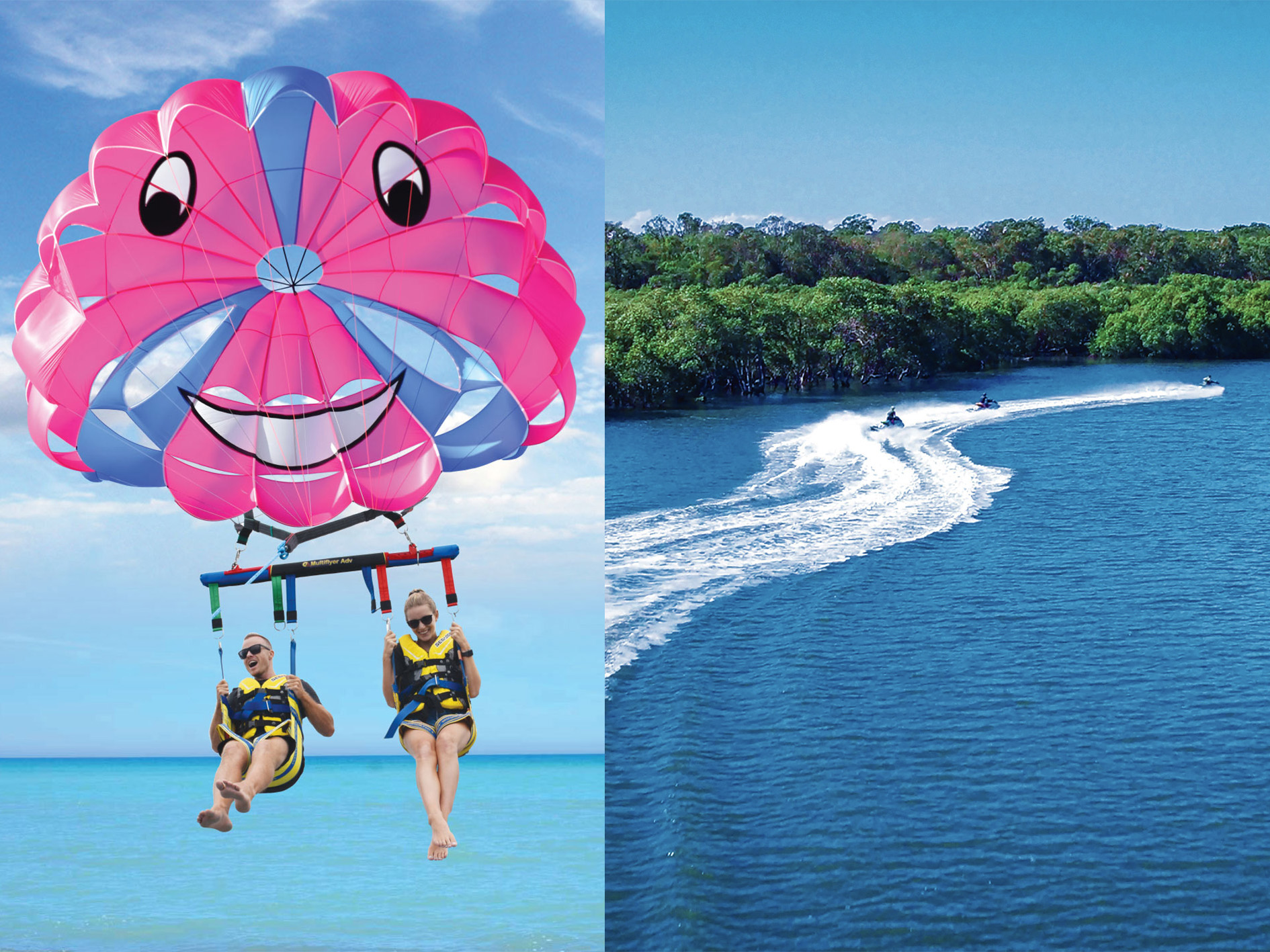 Jet boat, Parasailing plus Jet Ski Safari for 2.5hrs - 2 adult