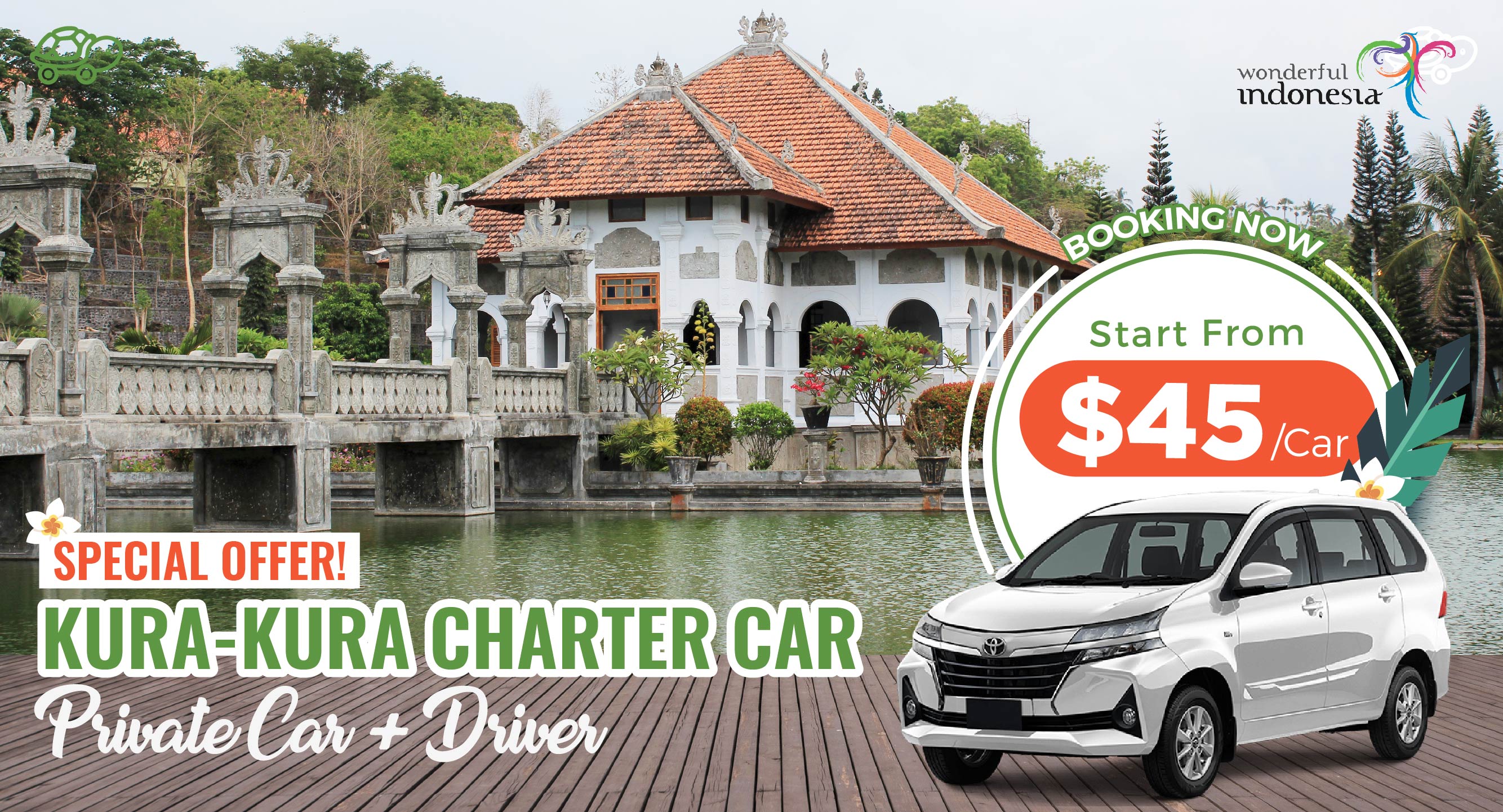 C 10 Hours Charter Car from South Area to Lovina, Singaraja, Negara