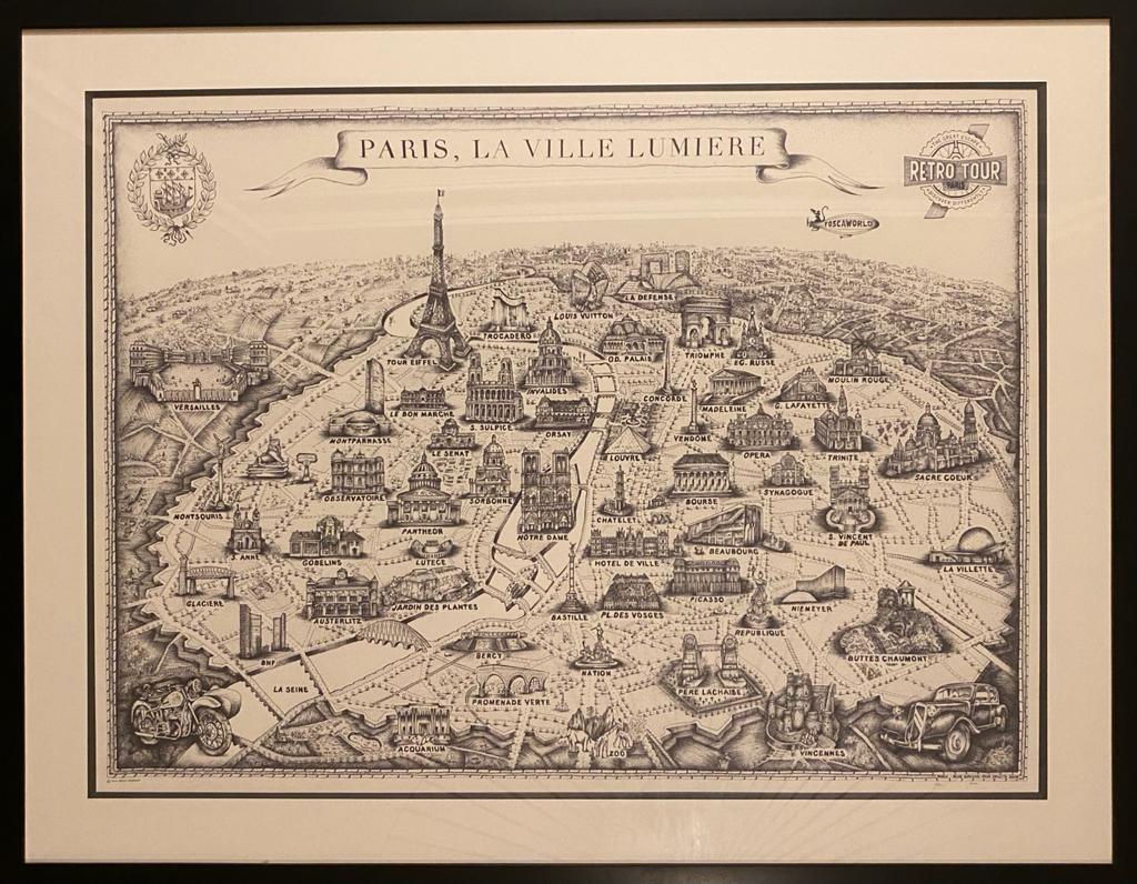 LIMITED EDITION MAP OF PARIS printed on a high quality paper 16.5 x 23. 4 inches (420 x 594 mm) FREE SHIPPING