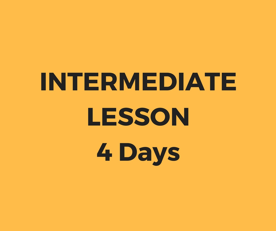 Intermediate lesson 4 days package