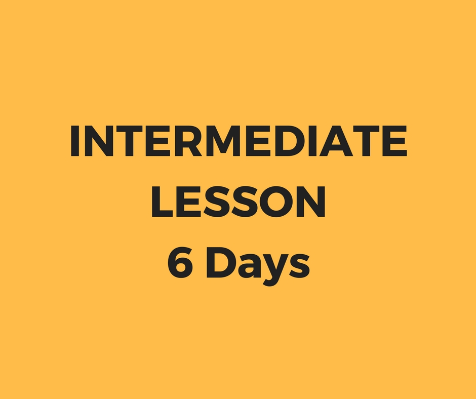 Intermediate lesson 6 days package