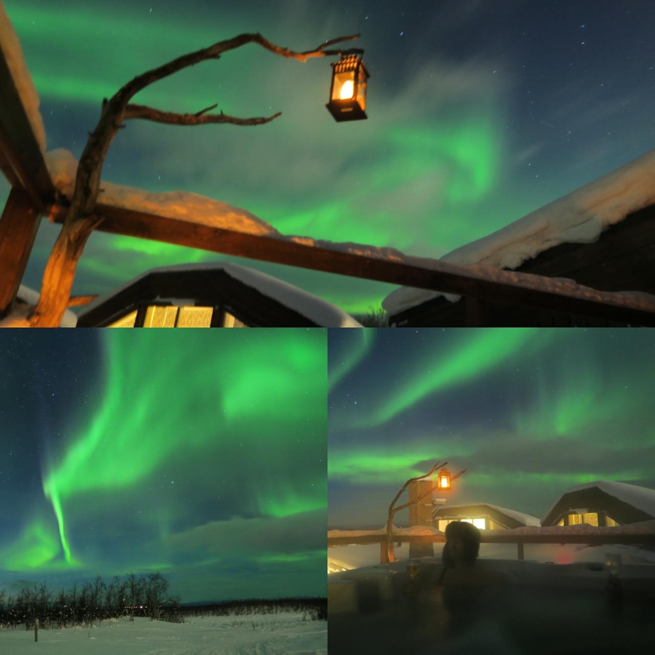 Wellness: Hot tub under the night sky 