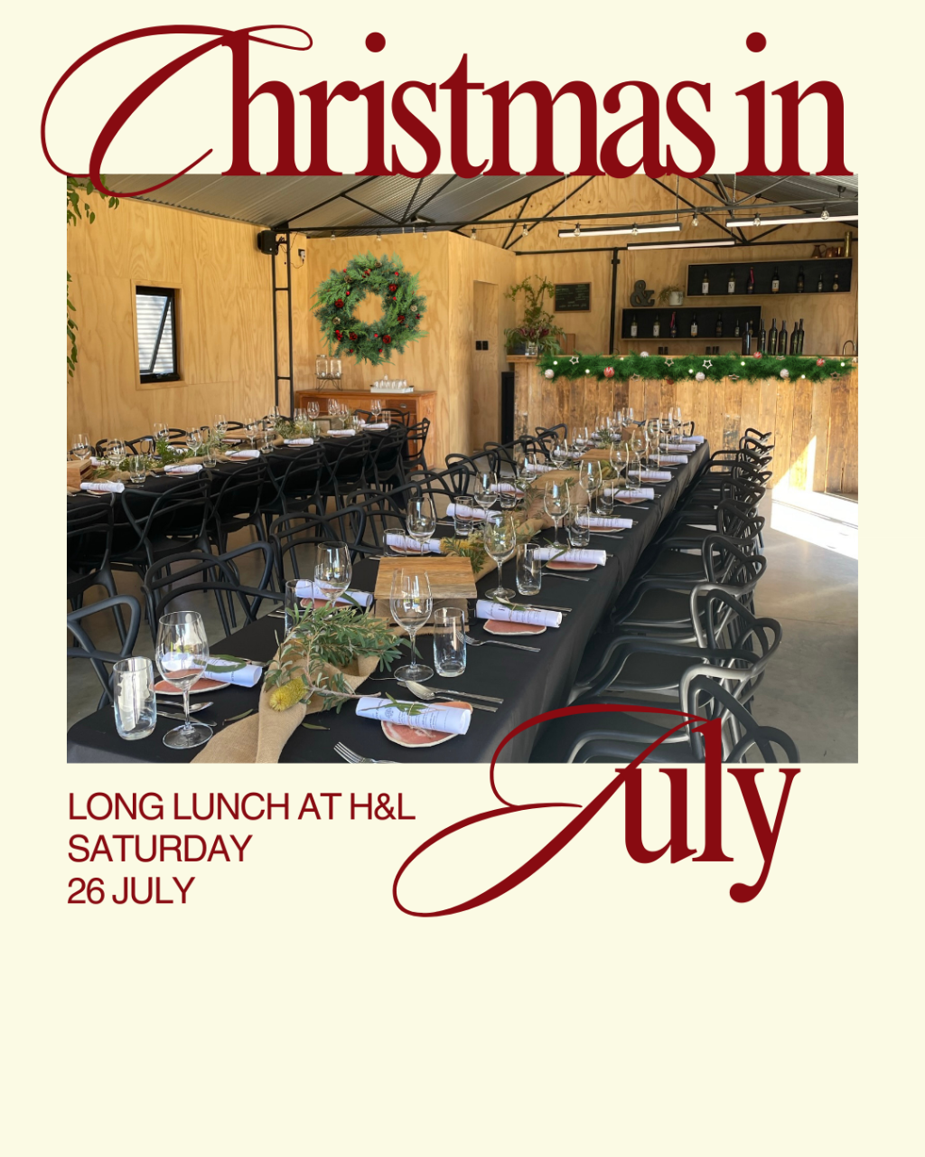 July 26 | Christmas in July | Long Table Lunch
