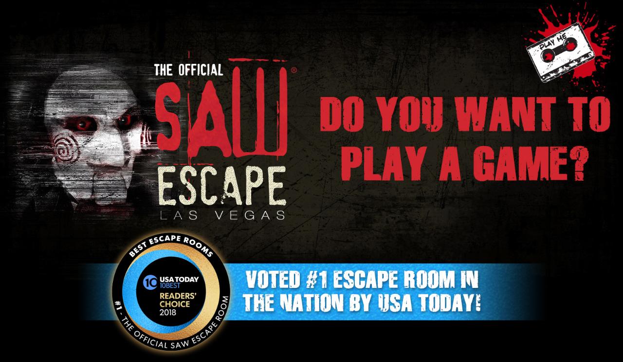 THE OFFICIAL SAW ESCAPE EXPERIENCE AND DINNER PACKAGE 