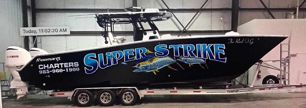 Offshore Fishing with Capt. Chase Portier- 34 ft. Freeman w/ Twin 350 H.P. Yamahas. $2000.00 + fuel. Average Fuel Pricing; (700.00)