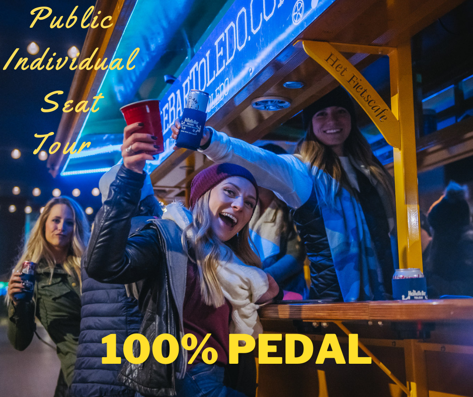 Public Individual Seat Tour - 100% Pedal (1 to 16 riders - pay per rider)