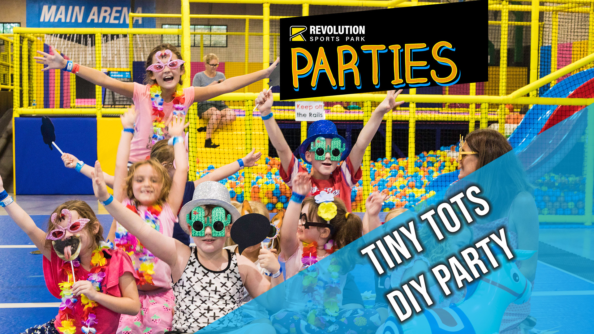 Tiny Tots DIY Party Revolution sports park North Lakes Reservations