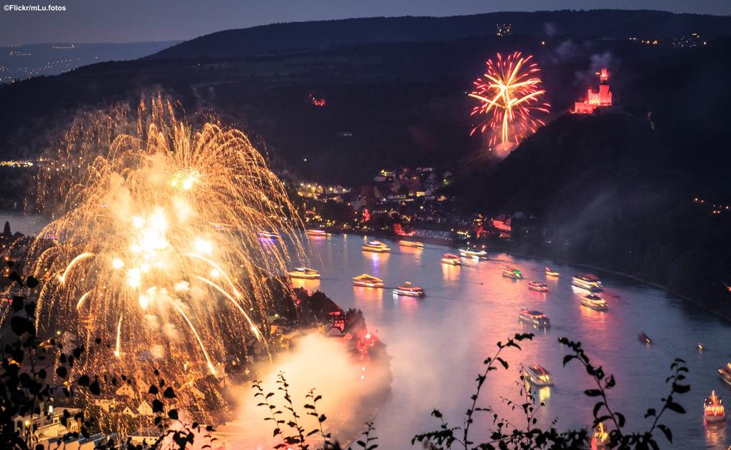 The Rhine in Flames An Incredible Spectacle on the Water River