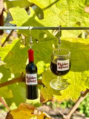 Red Wine Earrings - One Bottle and One Glass
