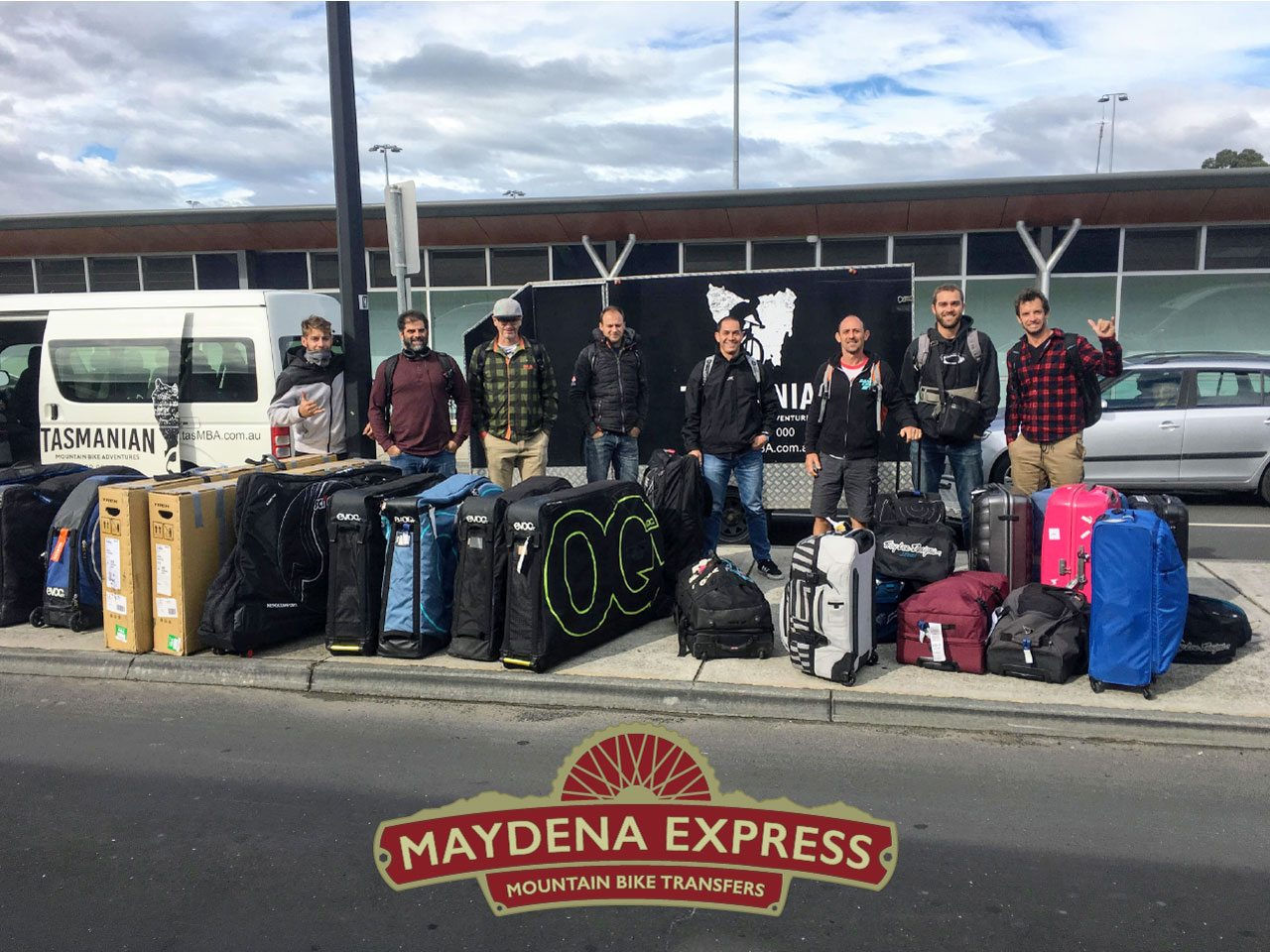 Maydena Express - Private group transfer from Hobart Airport to Maydena Bike Park. Includes stop-off for provisions.