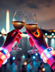 Premium DC Night Tour With Magic LED | Hotel Pick Up & Drop Off, Wine & Soft Drinks,  Free light Snacks, LED Bracelets & Earpieces For Clear Communication 