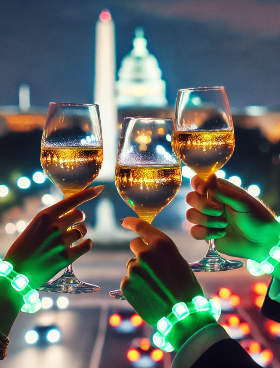 Discounted Premium DC Night Tour With Magic LED | Wine & Soft Drinks, Free light Snacks, LED Bracelets & Earpieces For Clear Communication 