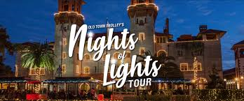  St. Augustine & “Nights of lights” Trolley, Scenic Boat Tour & Dinner Columbia 