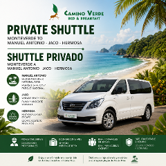 Private Shuttle Monteverde to Manuel Antonio - Jaco - Hermosa