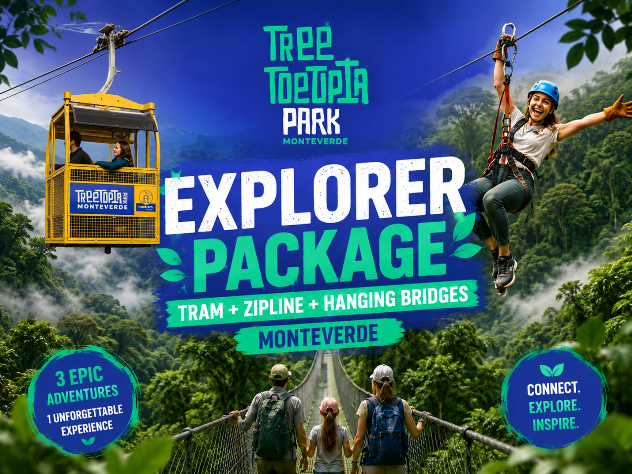 Treetopia Park Tram + Sky Trek + Sky Walk (Explorer Package)