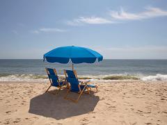 Beach Umbrella & 2 Beach Lounge Chairs - Self Serve