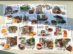 Postcards -- All Four Hong Kong Foodie Postcard Sets